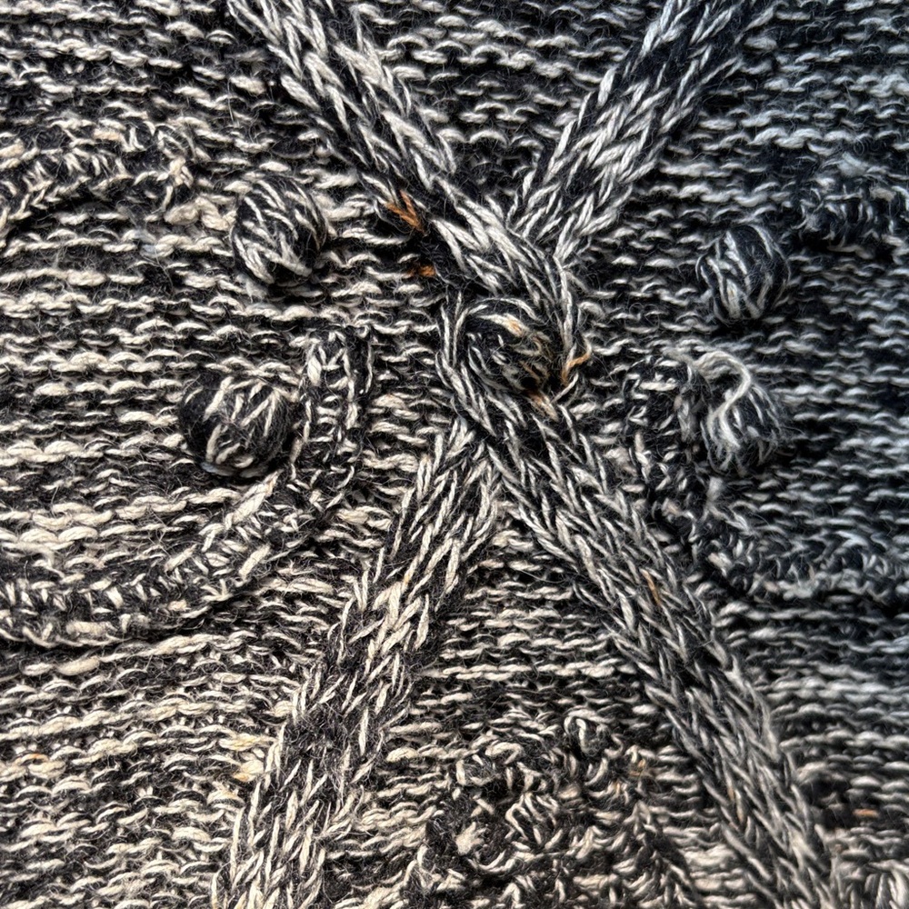 Marled Cable Knit Crewneck Sweater - Charcoal Gray - Picture 6 of 7